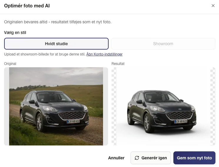 Samme bilfoto efter AI-baggrundsrensning
